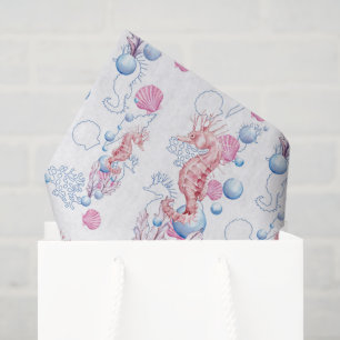 Strand-Seepferdchen- und Blasenmuster-Party-Tasche Seidenpapier