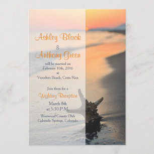 Strand Seestern Sonnenuntergang Hochzeitsempfang n Einladung
