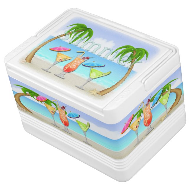 Strand-Sommer-Cocktail-Iglu 12 kann cooler Igloo Kühlbox (Schrägansicht)