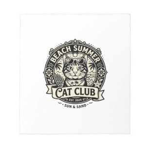Strand Sommer Katze Lustige Katze Grafik - Strand Notizblock