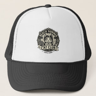 Strand Sommer Katze Lustige Katze Grafik - Strand Truckerkappe