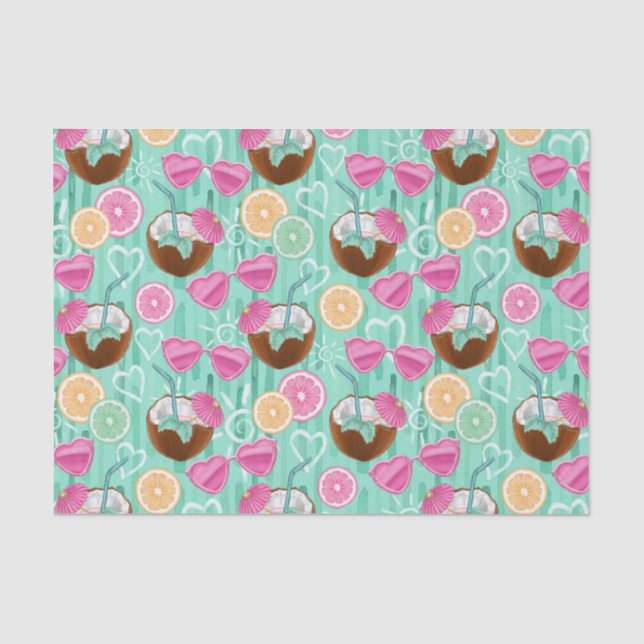 Strand Sommer Muster  Seidenpapier (Vorderseite)