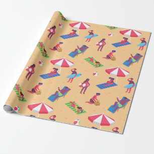 Strand Sommerferien Surfen Sonnenbaden Sand  Geschenkpapier