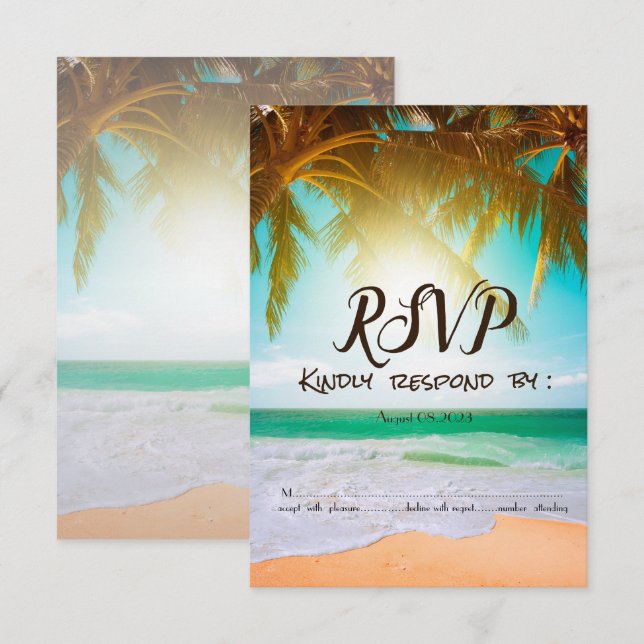 Strand, Sonne, Palm UAWG Einladung (Vorne/Hinten)
