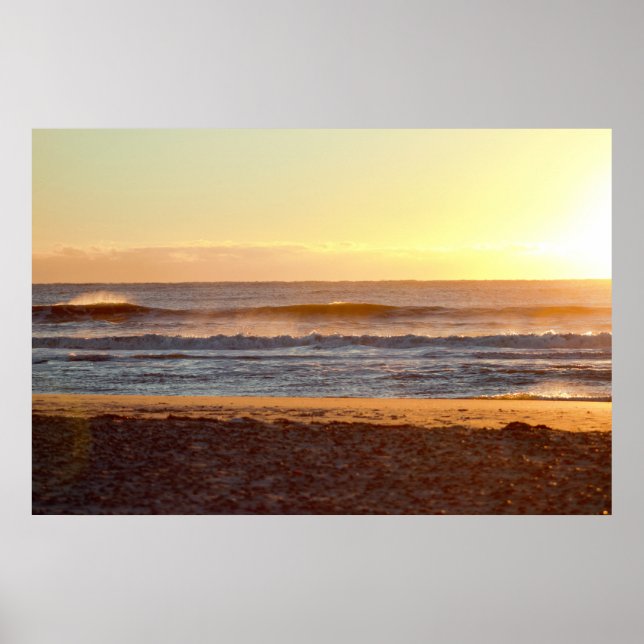 Strand Sonnenaufgang Foto Poster (Vorne)