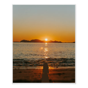 Strand Sonnenaufgang Sonnenuntergang Ozeanwellen Poster