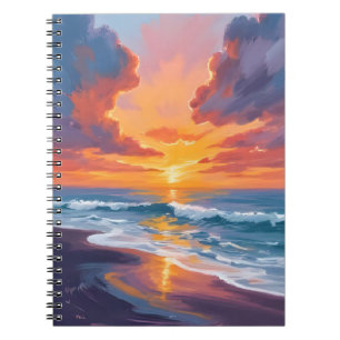 Strand Sonnenuntergang Aquarell Ozean Gemälde Notizblock
