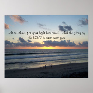 Strand-Sonnenuntergang entstehen Jesaja-60:1 Druck Poster