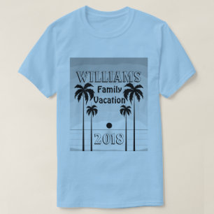 Strand-Sonnenuntergang-Familien-Ferien-T - Shirt