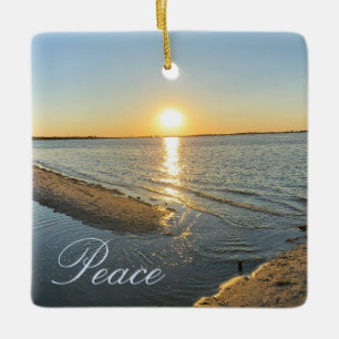 Strand Sonnenuntergang Frieden Ornament Schild