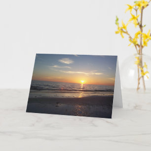 Strand Sonnenuntergang Grußkarte Karte