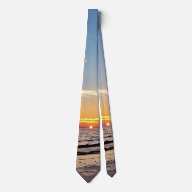 Strand-Sonnenuntergang Krawatte (Vorderseite)