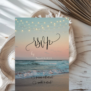 Strand Sonnenuntergang, Lichterkette Skript RSVP Einladung