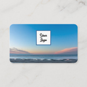 Strand Sonnenuntergang Ozean Reisebüro mit Logo bl Visitenkarte