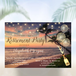 Strand, Sonnenuntergang, Palmen, Balloons, Party f Einladung