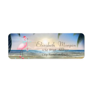Strand, Sonnenuntergang, Palmen, rosa Flamingo Wei