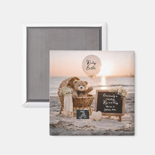 Strand Sonnenuntergang Schwangerschaftsankündigung Magnet