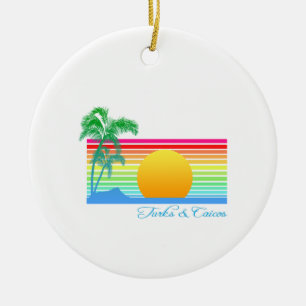 Strand-Sonnenuntergang-Türken Caicos Keramik Ornament