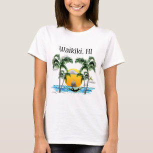 Strand-Sonnenuntergang Waikiki Hawaii T-Shirt