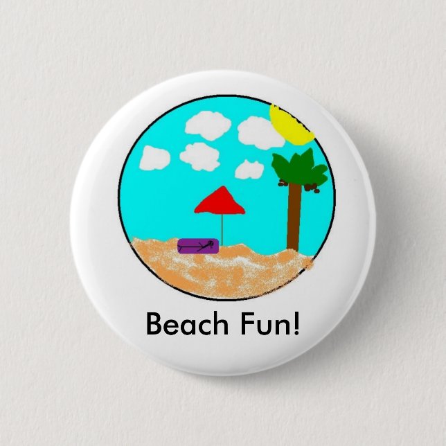 Strand-Spaß! Button (Vorderseite)