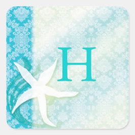 Strand Starfish Türkische Gastgeschenk Hochzeit Quadratischer Aufkleber