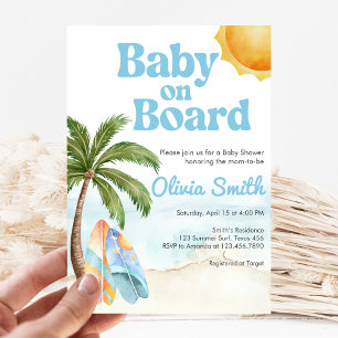 Strand-Surf-Baby an Bord Baby Shower Einladung
