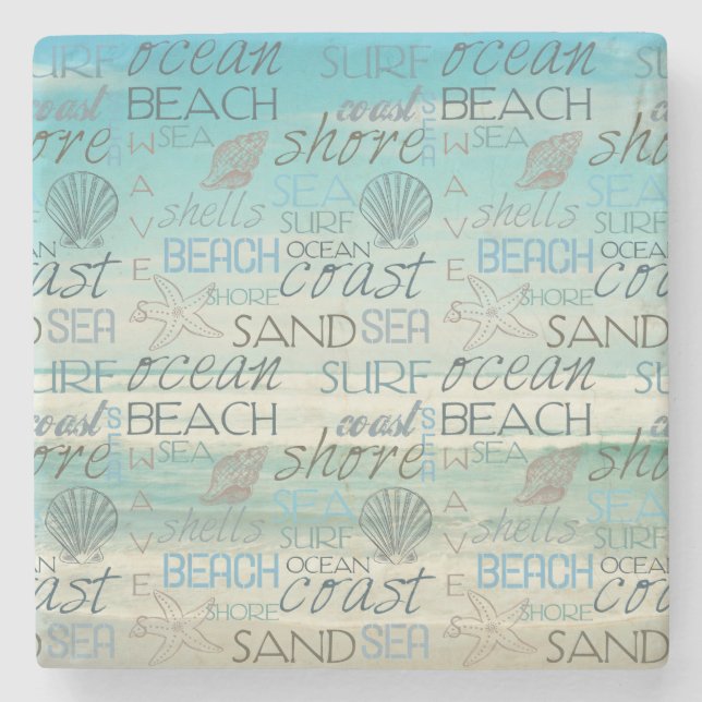 Strand Surf Sand Meer Steinuntersetzer (Vorderseite)