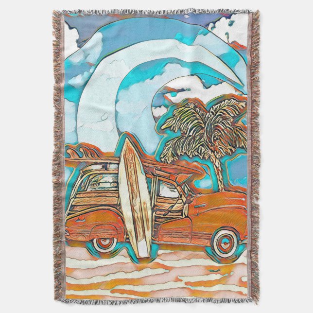 Strand-Surfbretter Woodie Decke (Vorderseite Vertikal)