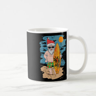 Strand Surfen Santa Lustiger Sommer Hawaii Weihnac Kaffeetasse