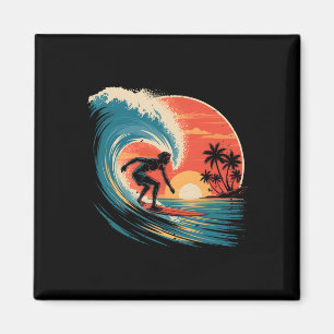 Strand Surfen Surfbrett Vintage Retro Surfer Magnet