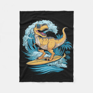 Strand Surfing Dinosaur T-Rex Surfer  Fleecedecke