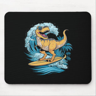 Strand Surfing Dinosaur T-Rex Surfer  Mousepad