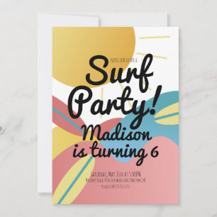 Strand-Surfparty-Sonnen-Geburtstags-Einladung Einladung