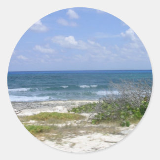Strand Szene Runder Aufkleber