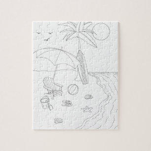 Strand-Szenen-erwachsenes Farbton-Puzzlespiel