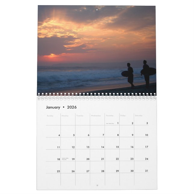 Strand-Szenen Kalender (Jan 2026)