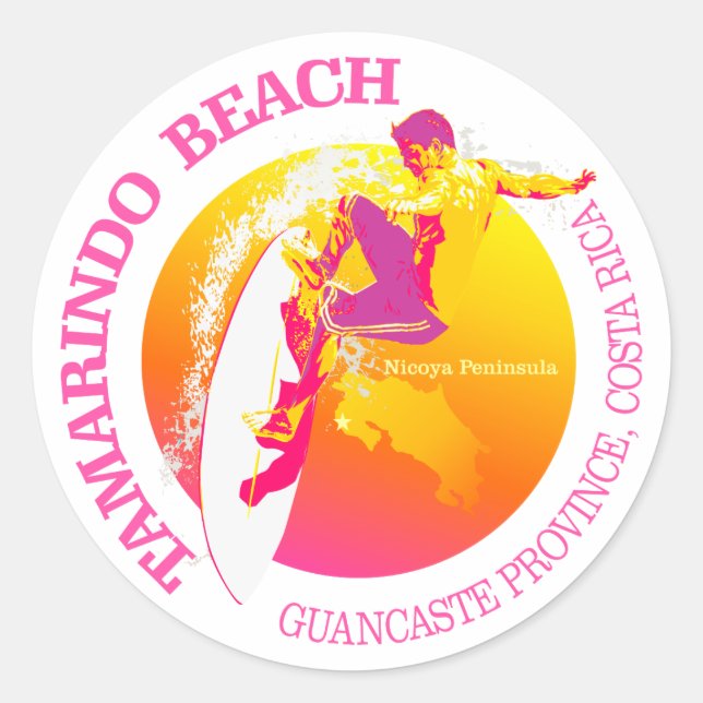 Strand Tamarindo Runder Aufkleber (Vorderseite)