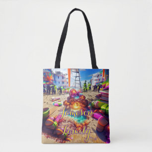 Strand-Tasche Familie Sand Willkommen Luftballons Tasche