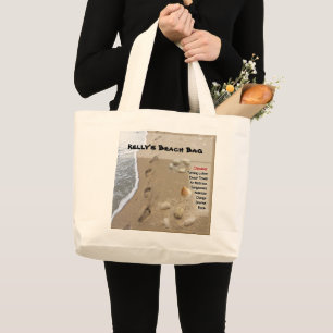 Strand-Tasche mit Ihrem Namens (kundengerecht) Jumbo Stoffbeutel