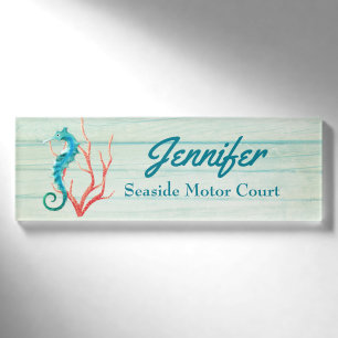 Strand-Thema-Angestellt-Namensschild Namenschild