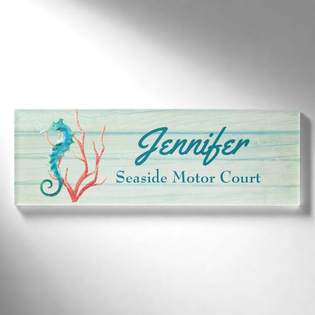 Strand-Thema-Angestellt-Namensschild Namenschild (Vorderseite)