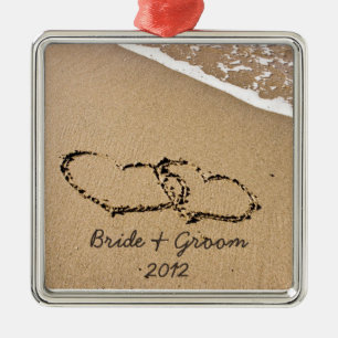 Strand-Thema-erste Weihnachtsverzierung Silbernes Ornament