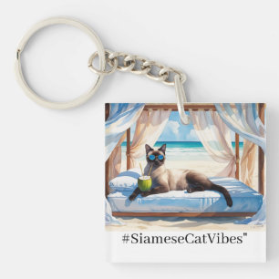 Strand-Thema für Siam-Schatzliebhaber Schlüsselanhänger