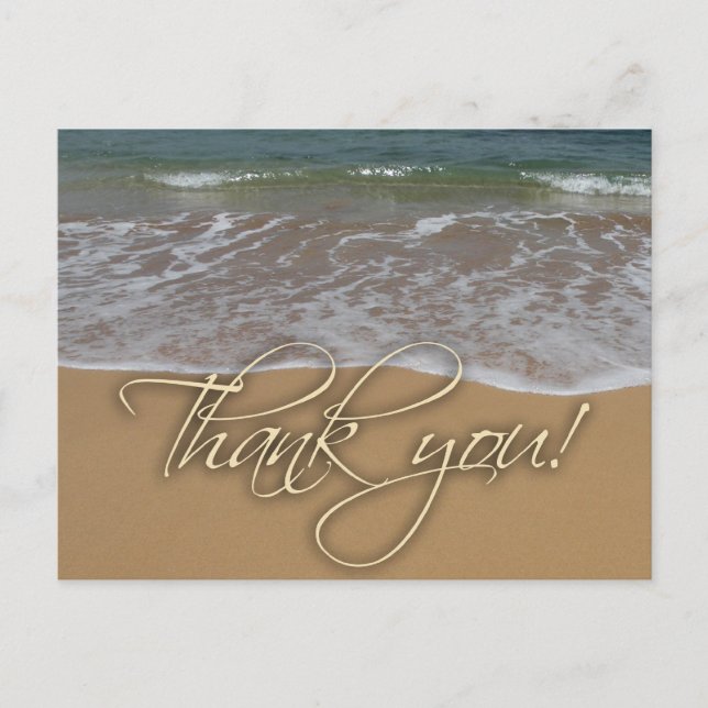 Strand Thema Vielen Dank Postkarte (Vorderseite)