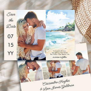 Strand-Themen-Hochzeit mit 4 Fotos Save The Date