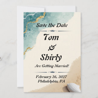 Strand-Themen-Save-the-Date-Karten Save The Date