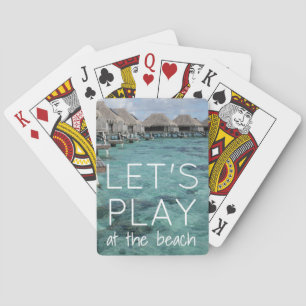 Strand-themenorientierte Spielkarten mit Zitat