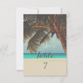 Strand Tropical, Palm Table Card Einladung