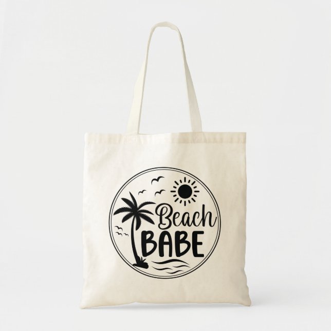 Strand Tropical Palm Tree Tragetasche (Vorne)