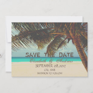 Strand, Tropisch, Palme Hochzeit Termin vormerken Save The Date